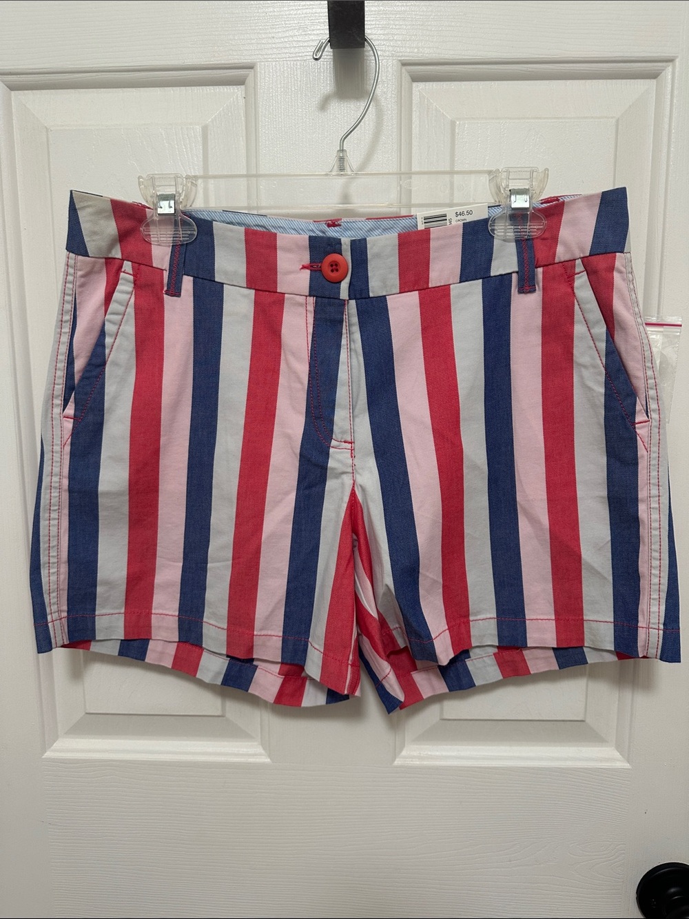 0248 crown & ivy Red, Pink & Blue Striped Shorts size 6